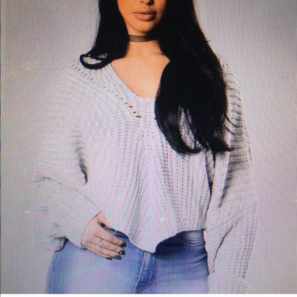 Fashion Nova Grey Crop Sweater